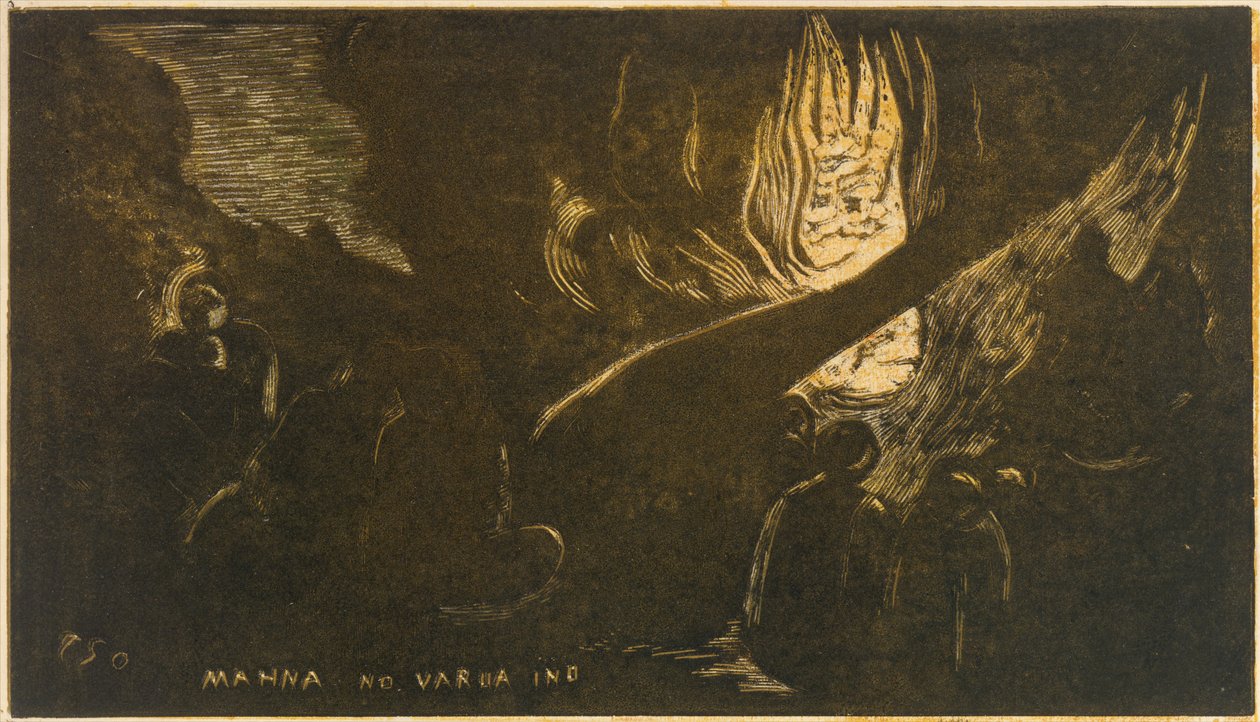 The Devil Speaks Mahna No Varua Ino ، من العطر Noa Noa ، 1893-94. ، 1893-94. بواسطة بول غوغان