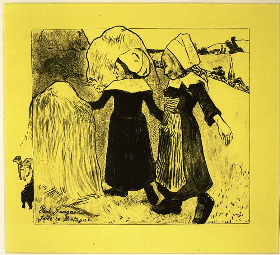 أفراح بريتاني ، من جناح Volpini: Dessins lithographiques ، 1889. ، 1889. بواسطة بول غوغان