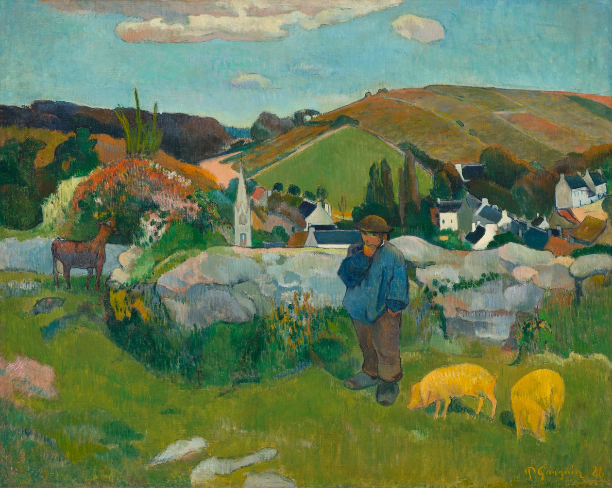 The Swineherd ، عام 1888 بواسطة بول غوغان
