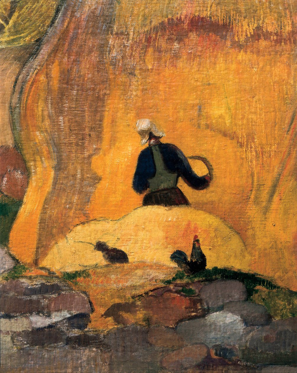 أحجار الرحى الصفراء أو The Blonde Harvest (التفاصيل) 1889 (زيت على قماش) بواسطة بول غوغان
