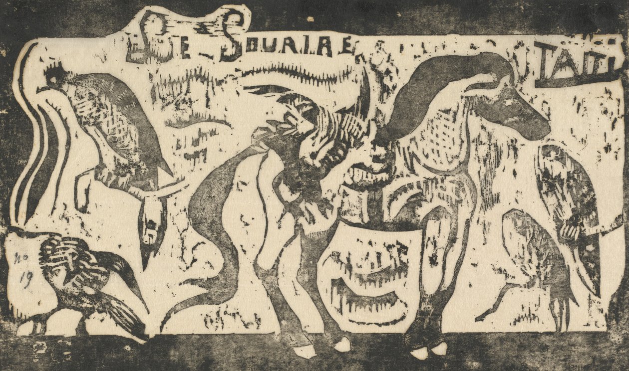 صفحة العنوان لـ Le Sourire ، عنوان الابتسامة ، في عام 1895 أو بعده. بواسطة بول غوغان