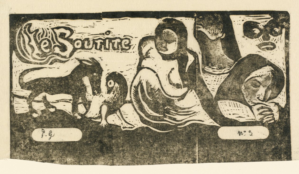 صفحة العنوان لـ Le Sourire ، عنوان الابتسامة ، في عام 1895 أو بعده. بواسطة بول غوغان