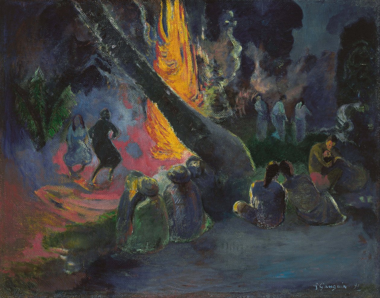 Upa upa ، la danse du feu - Upa upa (رقصة النار) ، بقلم غوغان ، بول يوجين هنري (1848-1903). زيت على قماش بواسطة بول غوغان