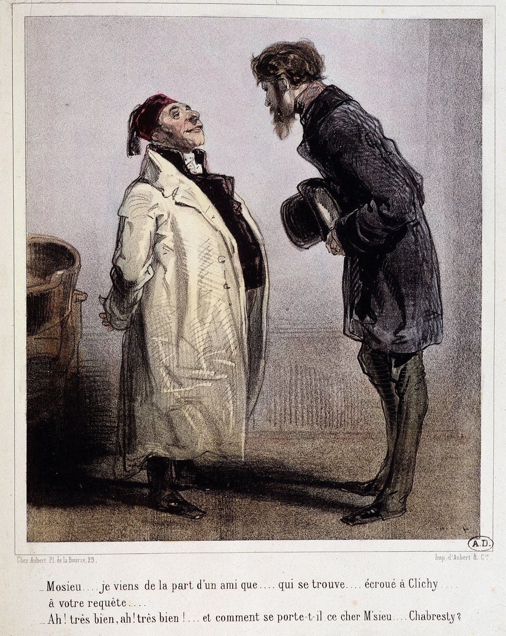 المدين والدائن ، كارتون دي جافارني ، ج. 1840. بواسطة بول جافارني