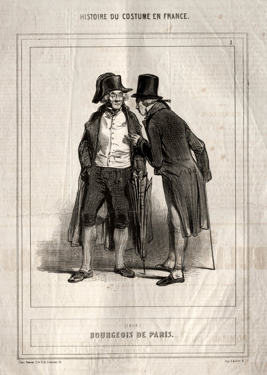 تاريخ الأزياء في فرنسا: Bourgeois de Paris ، 1843. بواسطة بول جافارني