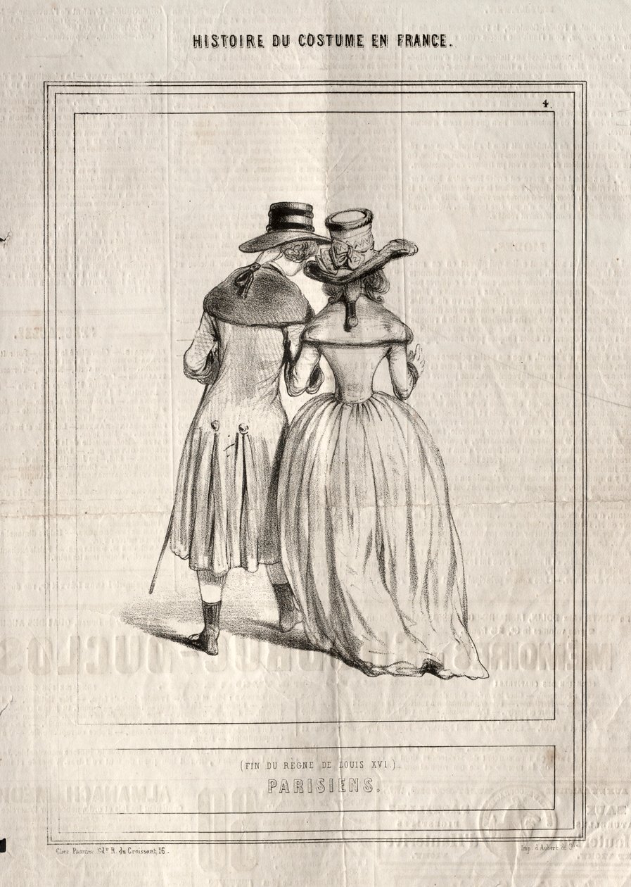 تاريخ الأزياء في فرنسا: Parisiens ، 1843. بواسطة بول جافارني