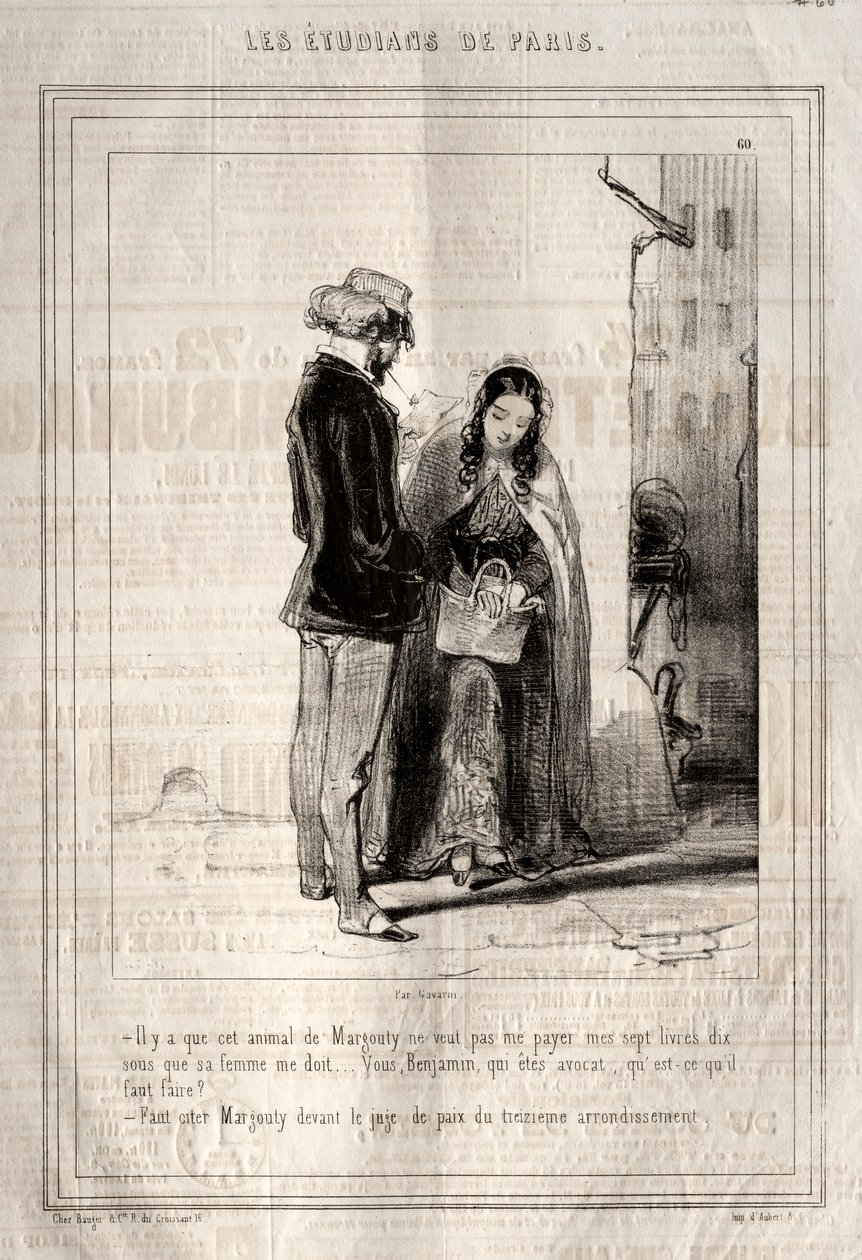 طلاب باريس ، 1842. بواسطة بول جافارني