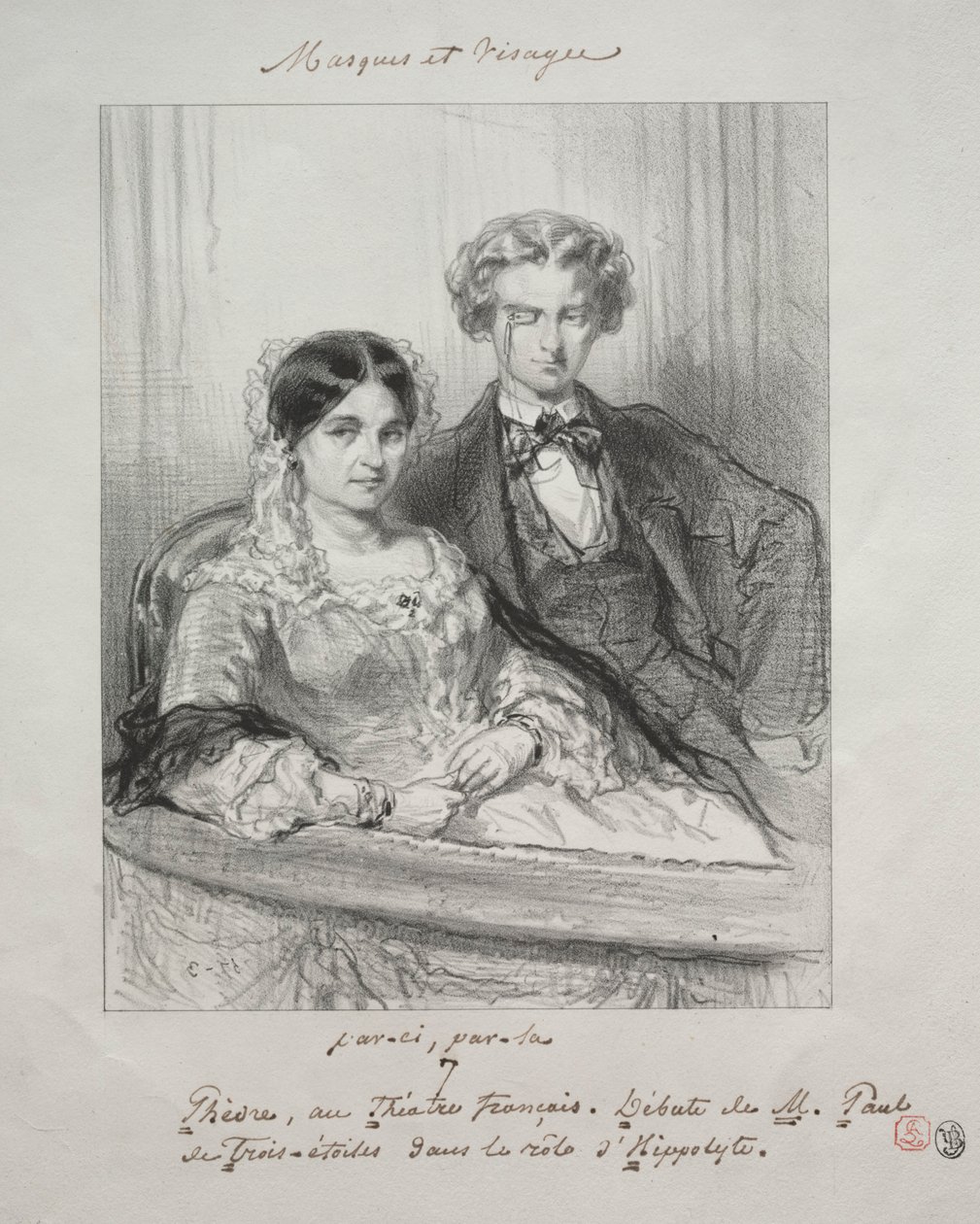 الأقنعة والوجوه: Paric ، par-la: Phèdre au Théâtre-Francais ... ، 1857-1858. بواسطة بول جافارني