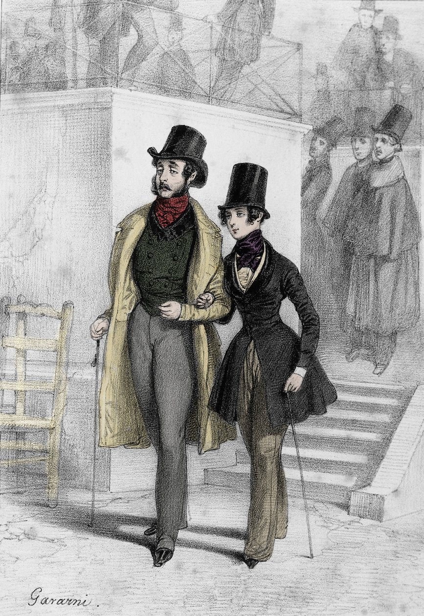 صورة للكاتب جورج ساند (1804-1876) أورور دوبين ، بارون دوديفانت ، طالبة في باريس ، مرتدية زي الصبي رسم بول غافارني (1804-1866) بواسطة بول جافارني