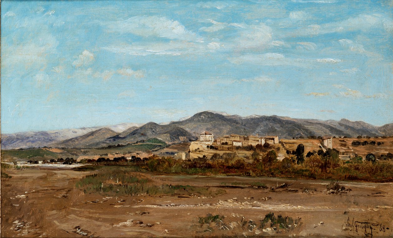 قرية لوريس ، في فوكلوز على ضفاف نهر دورانس ، 1868 بواسطة بول جيجو