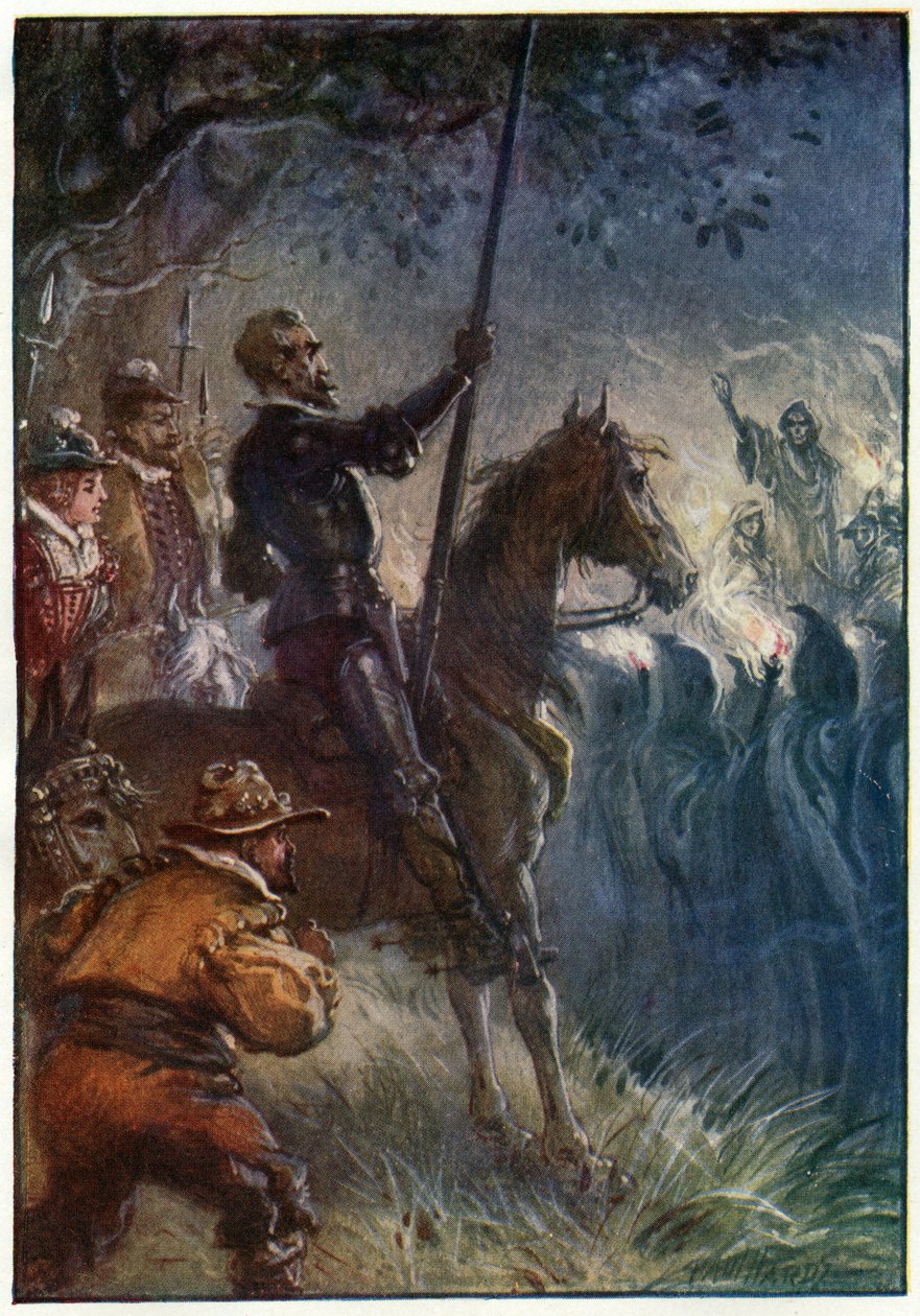 ثم وقف الرقم في الفستان ، التوضيح من "مغامرات دون كيشوت" ، الذي نشرته G. Bell und Sons، Ltd.، 1911 بواسطة بول هاردي