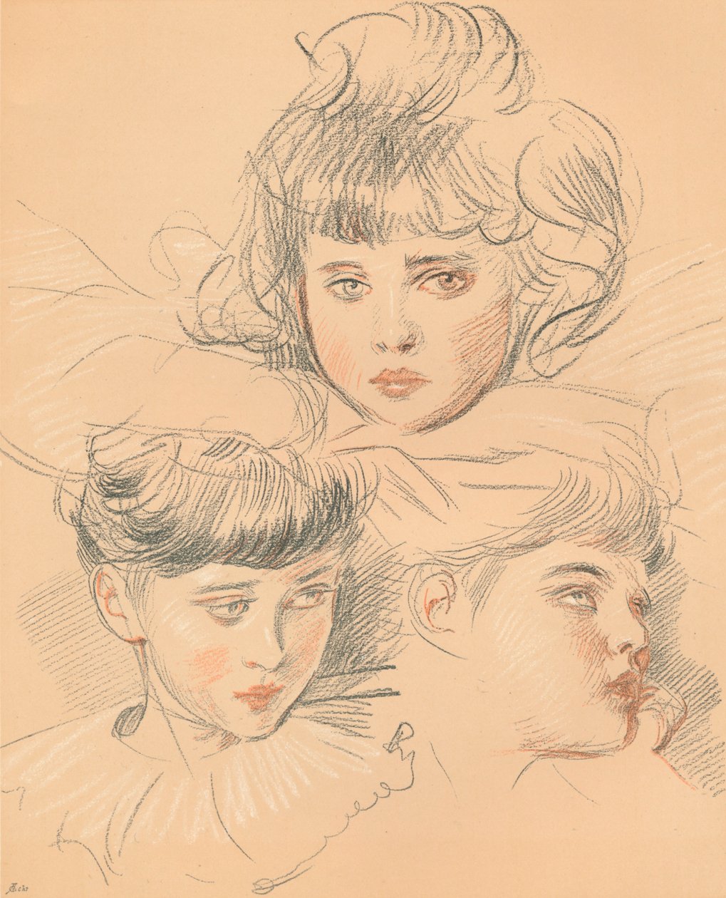 رسم تخطيطي لصورة أطفال ، ج ١٨٩٧ بواسطة بول Helleu