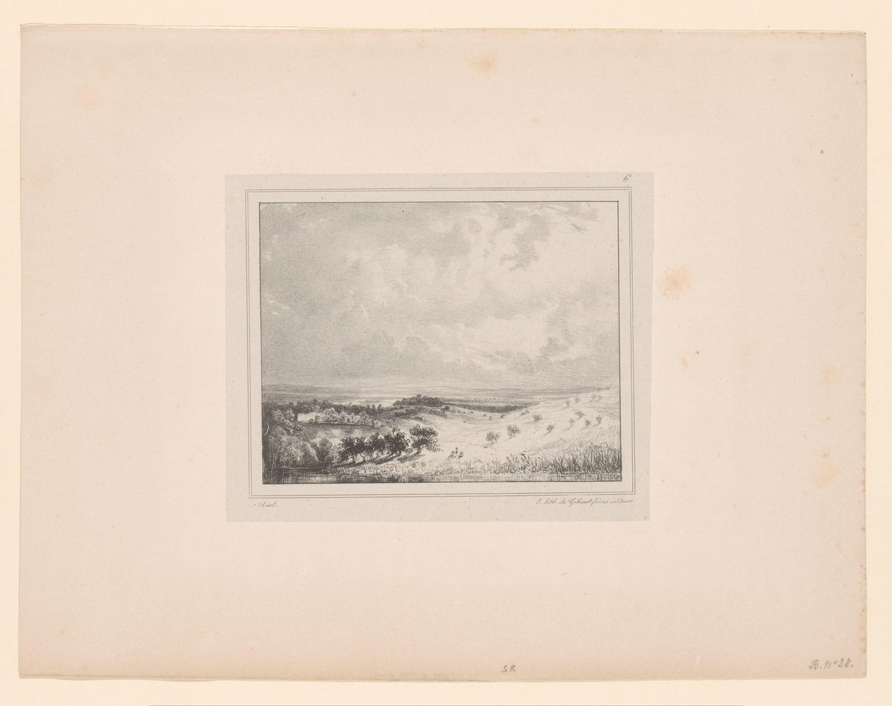 منظر التلال في ضوء الشمس ساحة سولي ثمانية مناظر طبيعية (عنوان المسلسل) Huit sujets de Paysage (عنوان السلسلة) بواسطة بول هويت