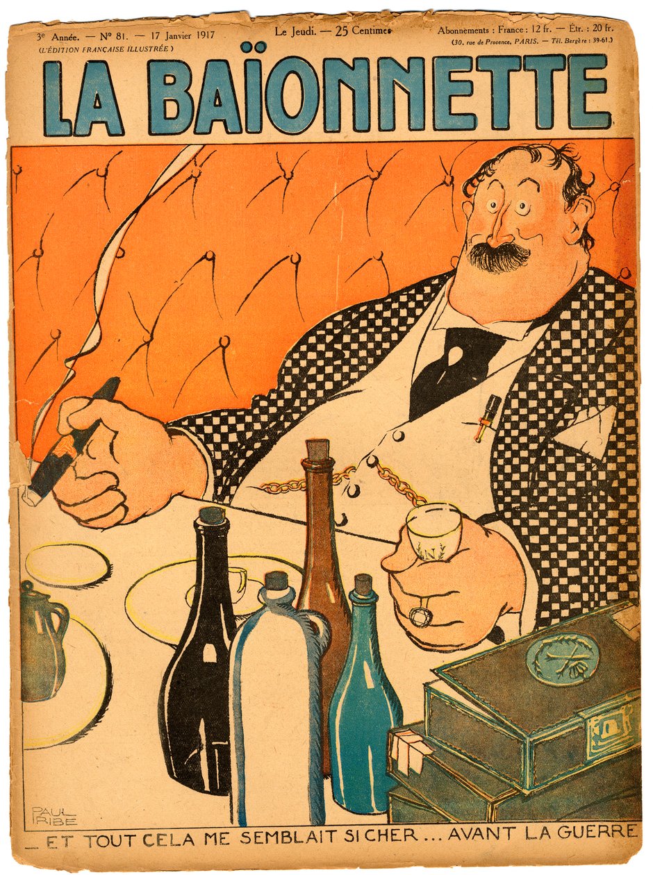 غلاف كتاب "La Baionnette" ، ساخر بألوان بواسطة بول ايريبي