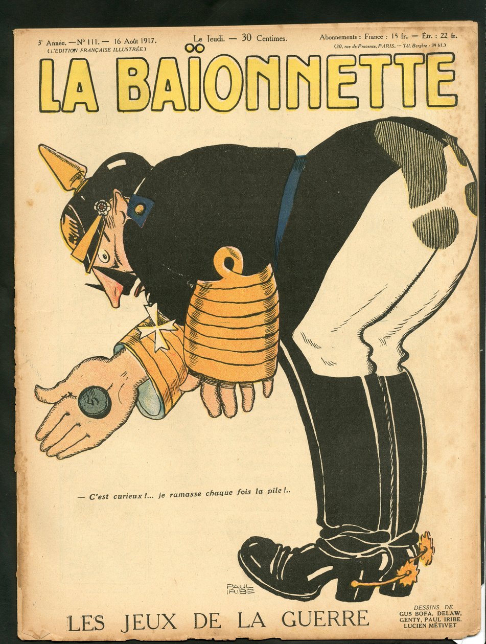 غلاف كتاب "La Baionnette" ، ساخر بألوان بواسطة بول ايريبي