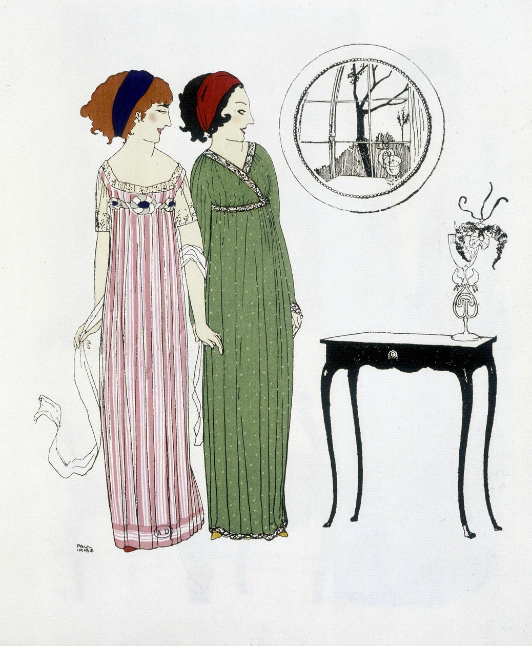 إنشاء بول بوارت مأخوذ من "" Les Dresses de Paul Poiret "، رسم بول إيريبي. 1908 بواسطة بول ايريبي
