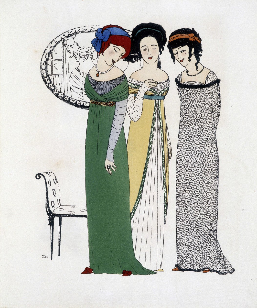 إنشاء بول بوارت من "" Les Dresses de Paul Poiret "، رسم بول إيريبي. 1908 بواسطة بول ايريبي