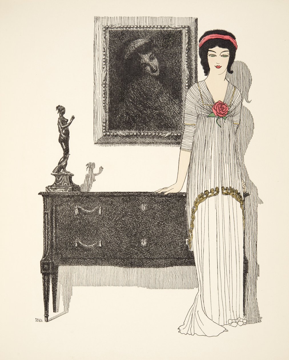 فستان سهرة ، من حانة Les Robes de Paul Poiret. 1908 (استنسل) بواسطة بول ايريبي