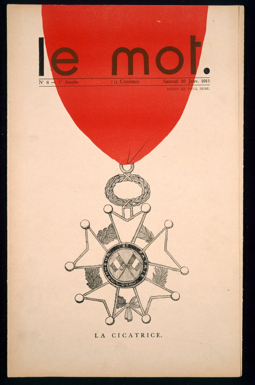 La cicatrice ، الغلاف الأمامي لـ &39;Le Mot&39; ، السبت 30 يناير 1915 بواسطة بول ايريبي