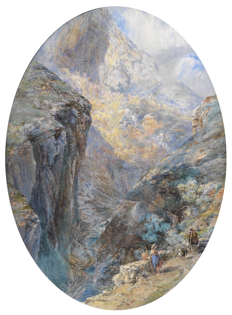 بالقرب من أمالفي ، La Vallée des Moulins ، 1864 (مرحاض مرتفع مع لون الجسم) بواسطة بول يعقوب نفتل