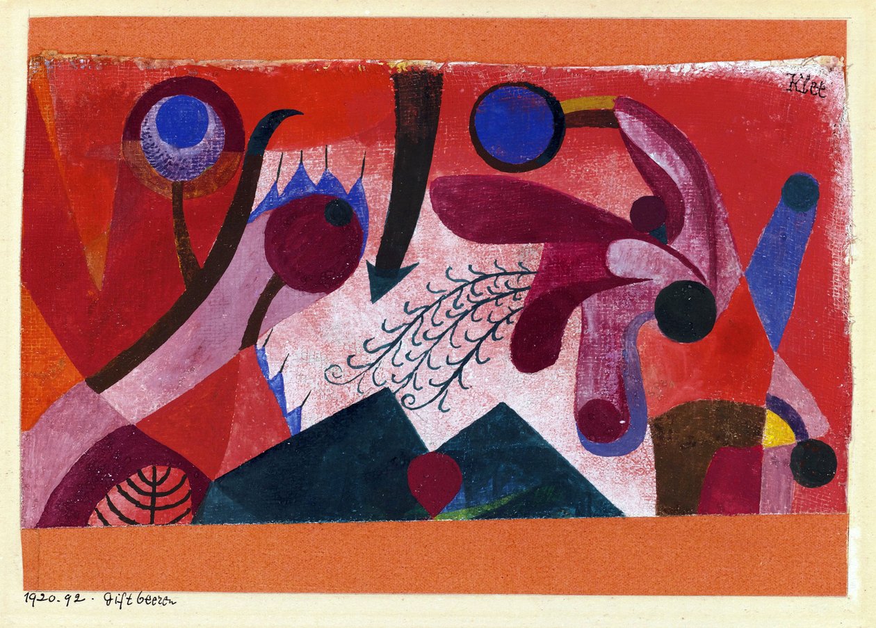 "" التوت السام "(التوت السام) لوحة مائية من تصميم بول كلي (1879-1940) 1920 خافت 15.4x22.2 سم مجموعة خاصة بواسطة بول كلي