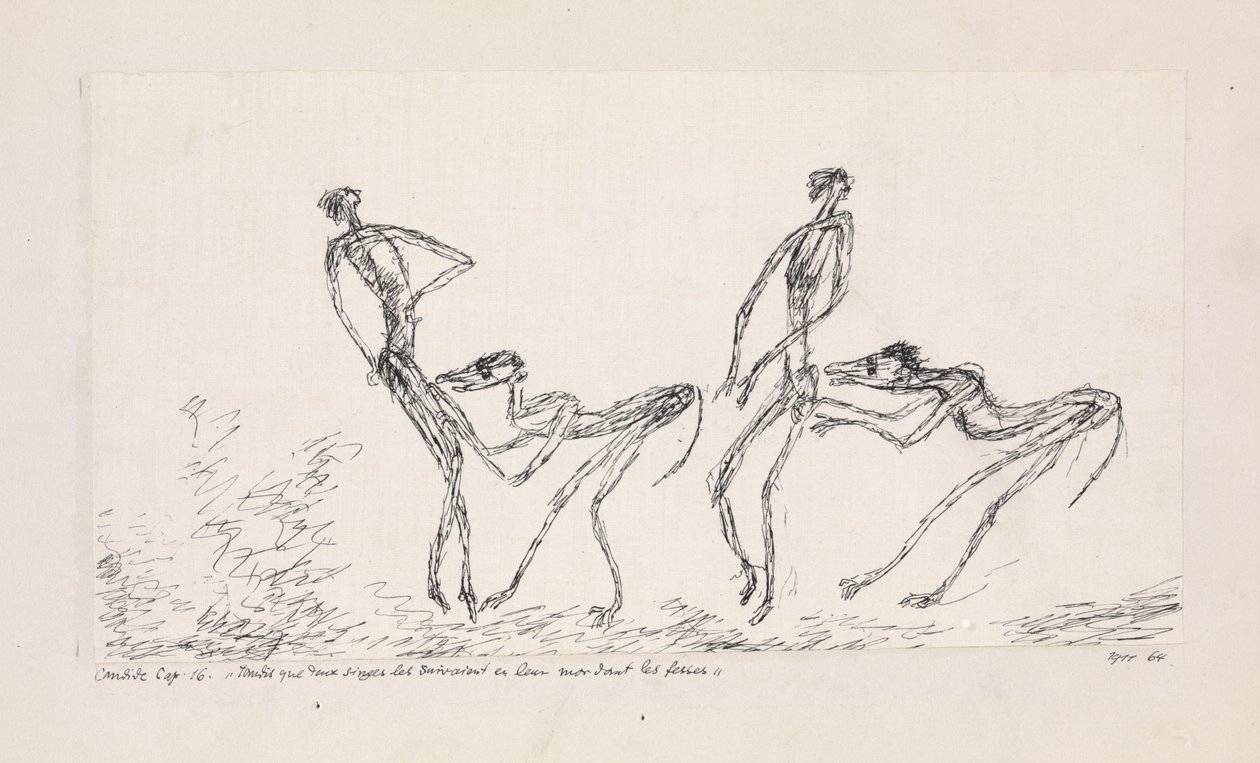 صريح ، الفصل 16. بينما تبعهم قردان بقضم أردافهم ، 1911. بواسطة بول كلي
