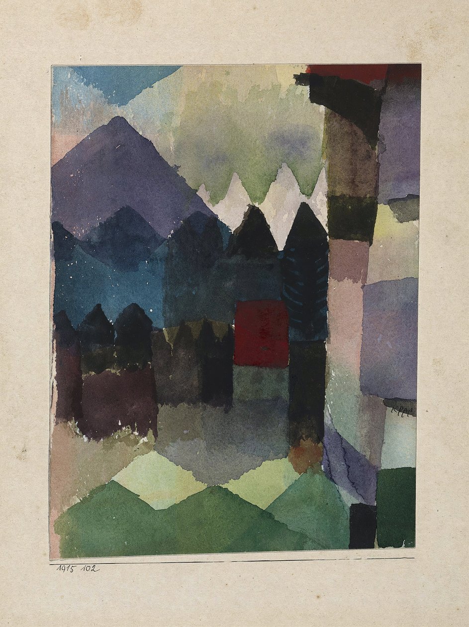 Föhn in Marc's Garden، 1915. بواسطة بول كلي