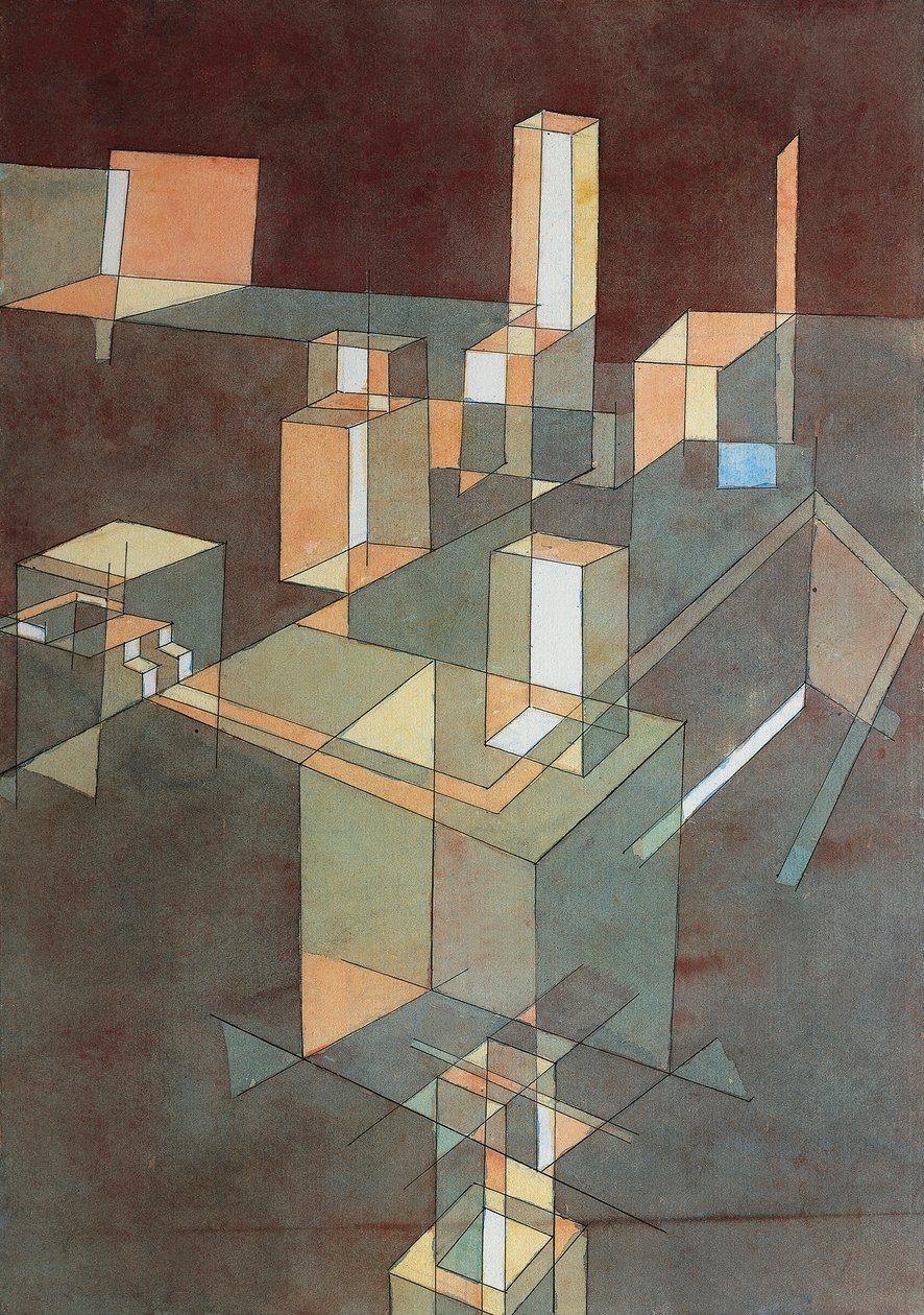مدينة إيطالية لبول كلي (1879-1940) ، لوحة مائية على ورق إنجرس ، 34 × 23 سم بواسطة بول كلي
