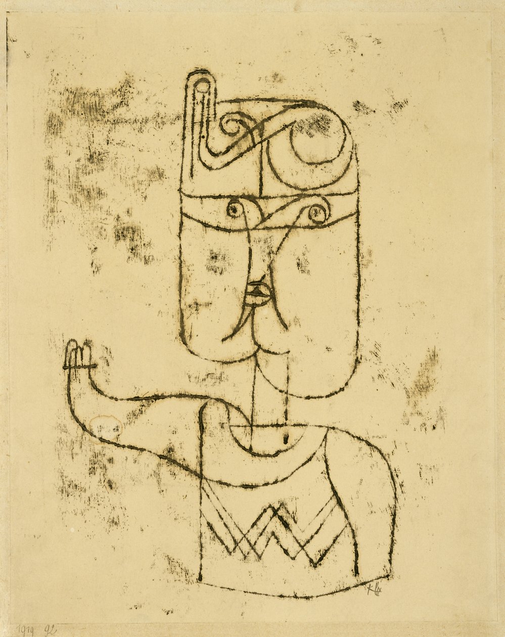 الصورة الرياضية. 1919 (رسم نقل الزيت على ورق مثبت على ورق مقوى) بواسطة بول كلي