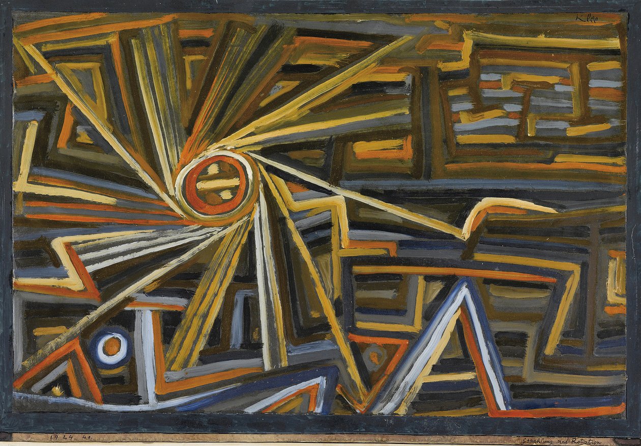 الإشعاع والدوران بواسطة بول كلي (1879-1940). زيت على ورق ، مقاس: 35.6 × 52 بواسطة بول كلي