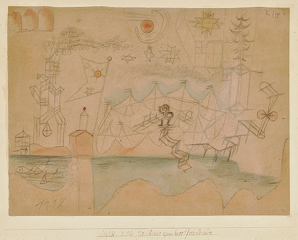الرسم لشركة تأجير القوارب. 1918 ، 204 بواسطة بول كلي