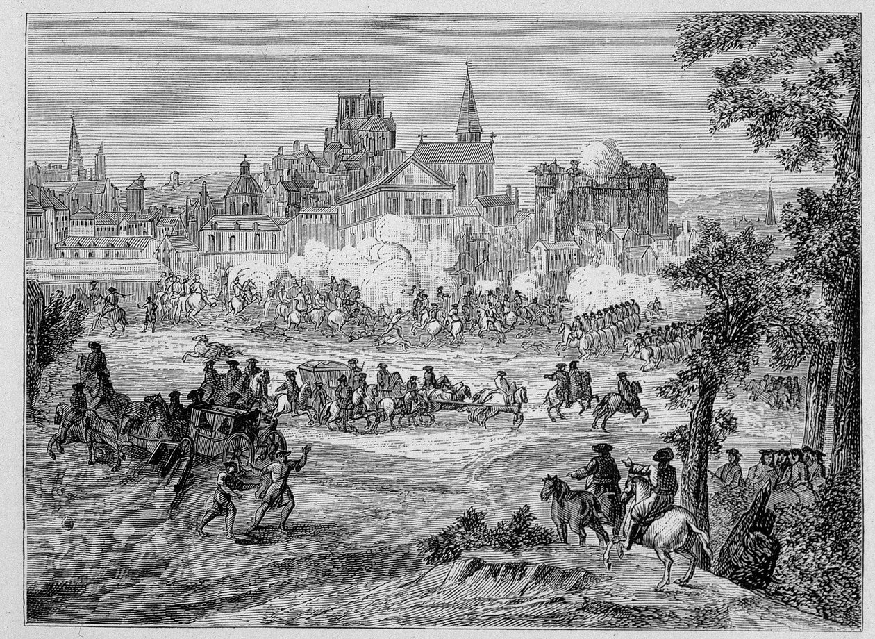 Combat du faubourg Saint-Antoine في باريس خلال Fronde (1652) ، "" القرن السابع عشر - المؤسسات: الاستخدامات والأزياء ، فرنسا 1590-1700 "بقلم بول لاكروا بواسطة بول لاكروا