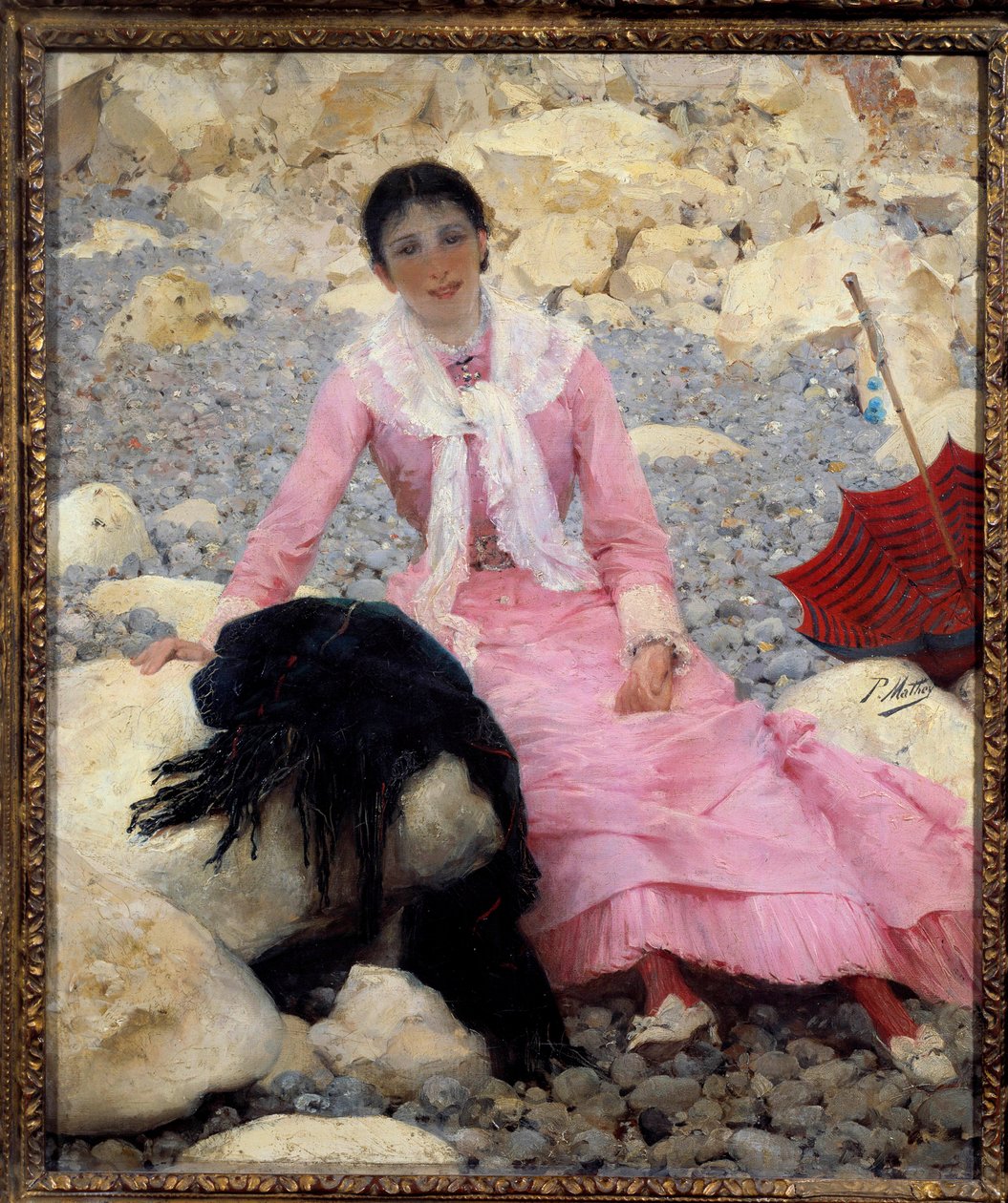 صورة لفرناندي ماثي (1857-1941) على الشاطئ رسم بول ماثي (1844-1929) شمس القرن التاسع عشر. 0،55x0،46 م باريس ، متحف دورسيه بواسطة بول ماثي