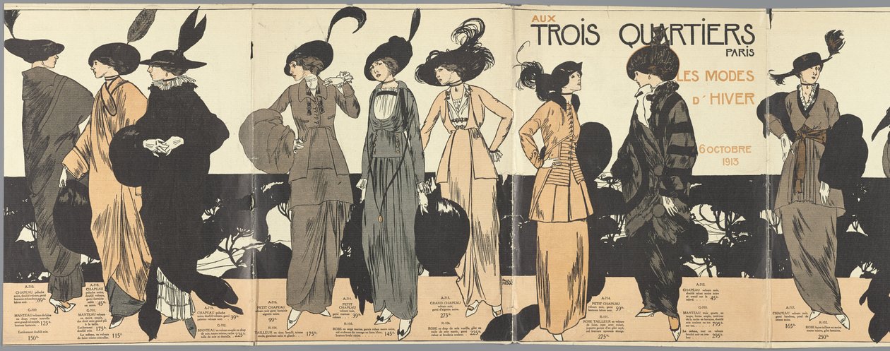 في ثلاثة أرباع باريس ، أزياء الشتاء ، 6 أكتوبر ، 1913 بواسطة بول ميراس