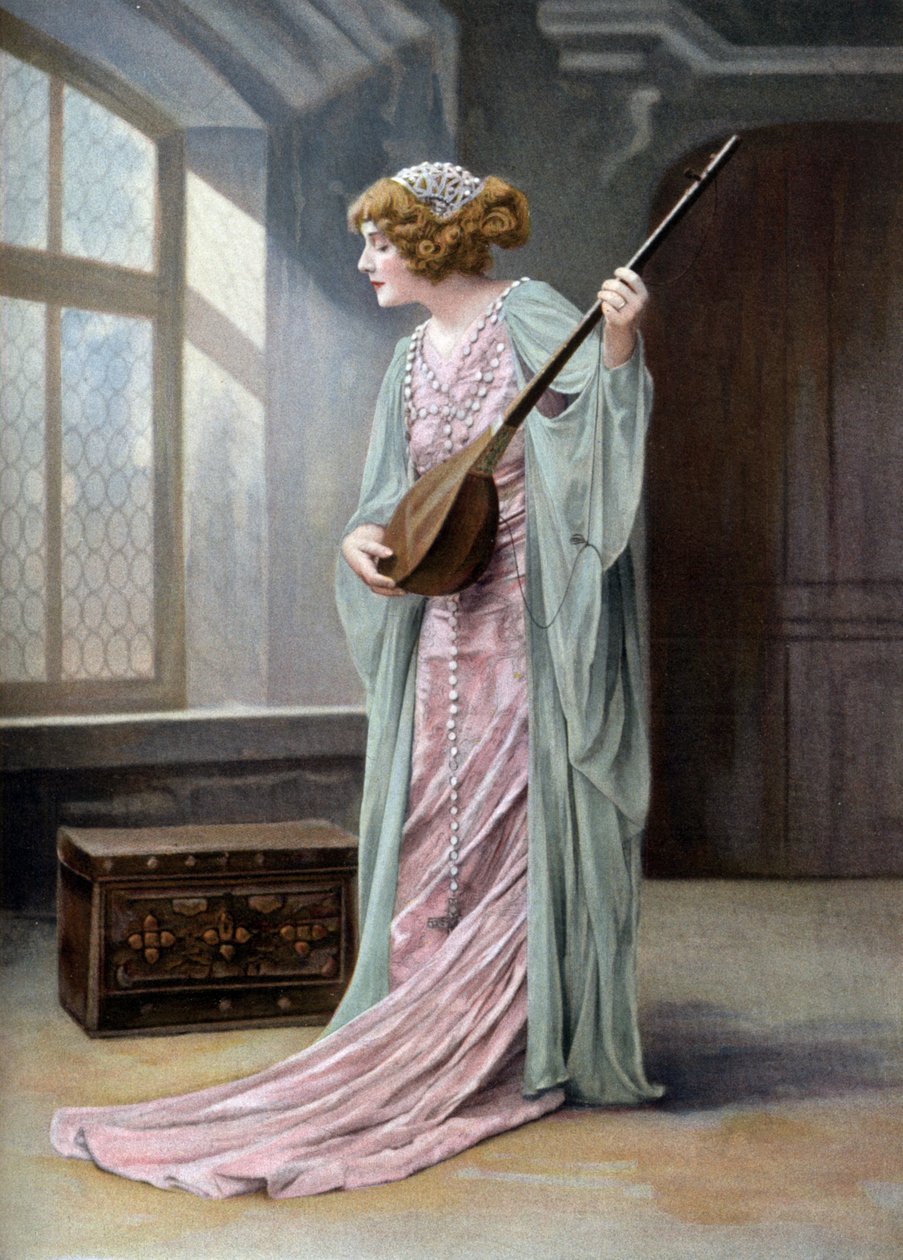 مغنية الأوبرا مارغريت كاريه (1880-1947) في دور أورلاندا في أوبرا quot;La reine fiamettequot; في باريس، تصوير بول نادار من صحيفة quot;Le Theatrequot; الفرنسية في 11 أكتوبر بواسطة بول نادر