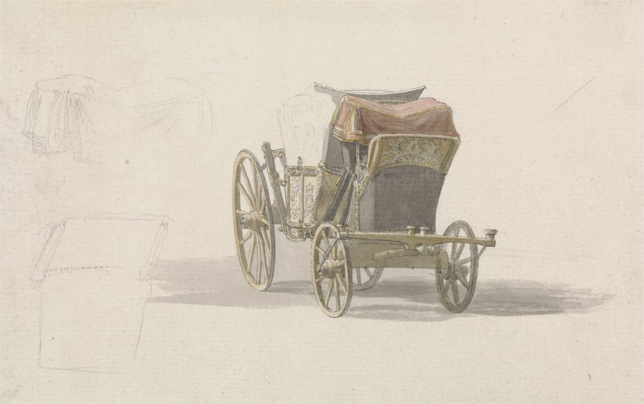 مدرب يحمل شعار النبالة الملكي ، حوالي عام 1764 (قلم رصاص ووزن على ورق) بواسطة بول ساندبي