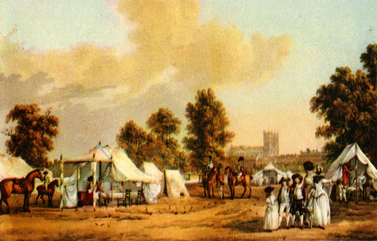 "معسكر عسكري في متنزه سانت جيمس أثناء أعمال الشغب التي قام بها جوردون ، 1780" ، 1783 ، 1944. بواسطة بول ساندبي