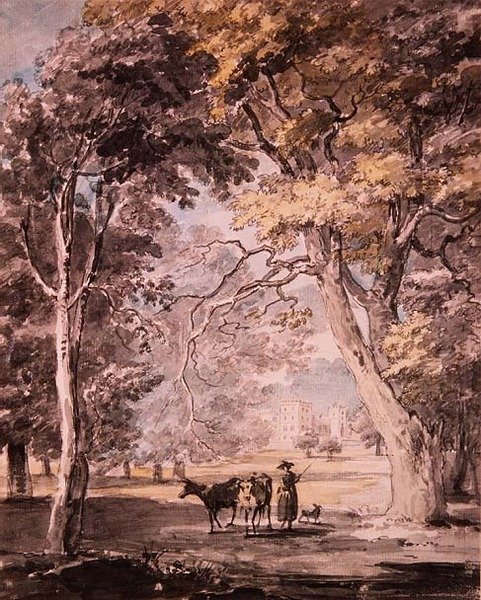 A Milkmaid في Windsor Great Park حوالي 1765-70 بواسطة بول ساندبي