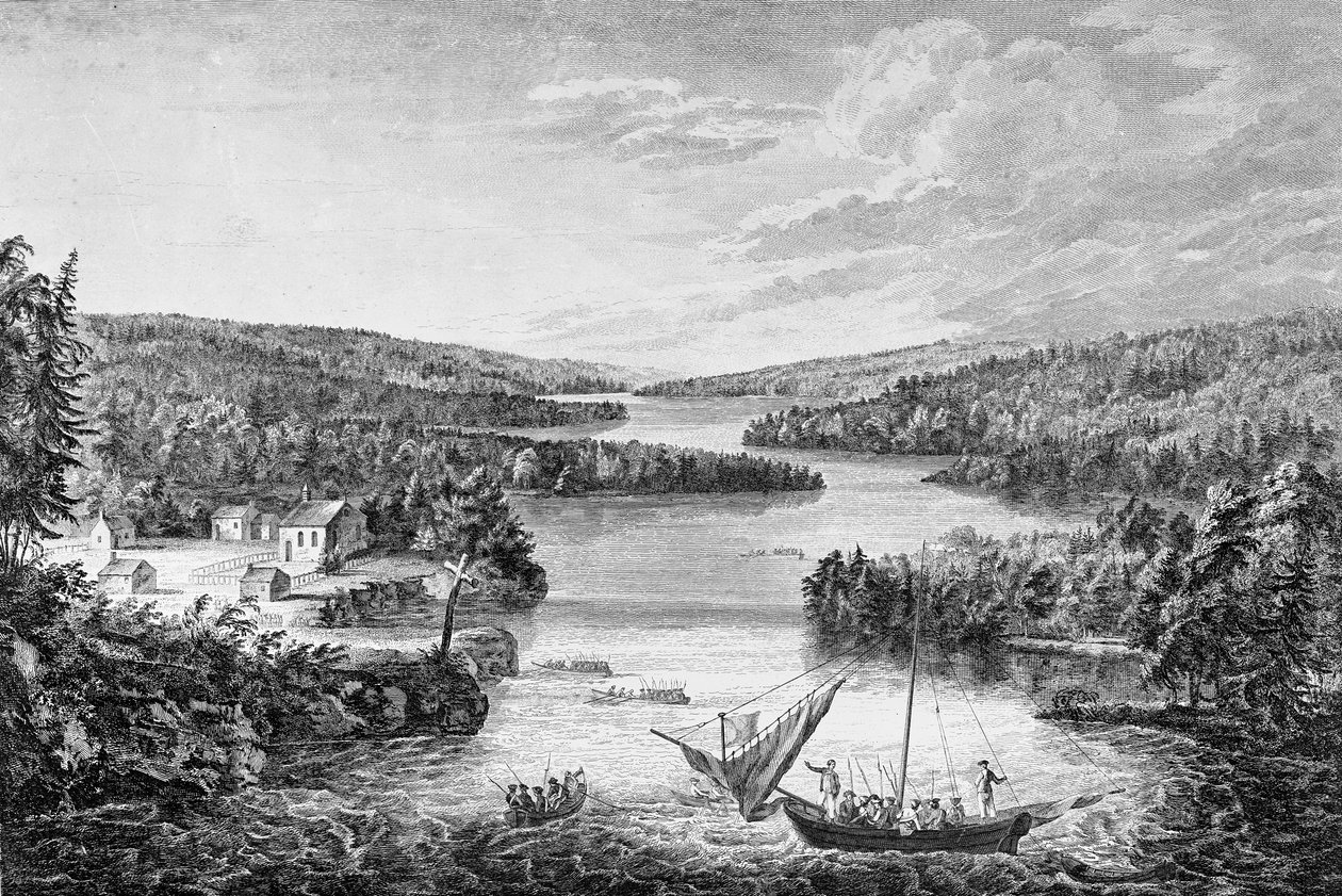منظر ل Miramichi ، مستوطنة فرنسية في خليج سان لورانس ، 1760 بواسطة بول ساندبي