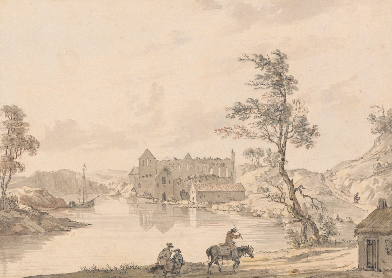 Askeaton Abbey بالقرب من Limerick ، أيرلندا على نهر Deel بواسطة بول ساندبي