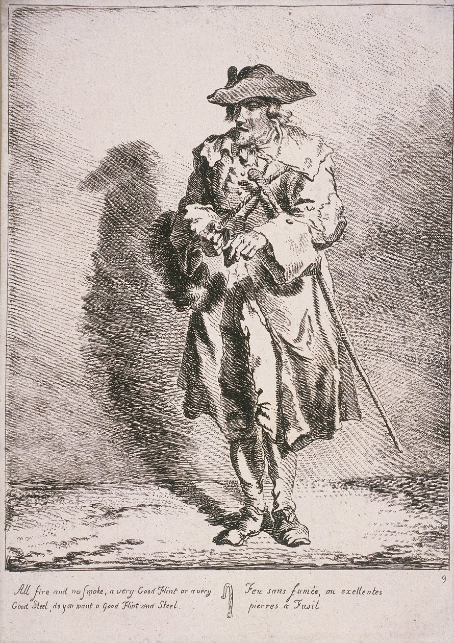 بائع الصوان والصلب ، Cries of London ، 1760 بواسطة بول ساندبي