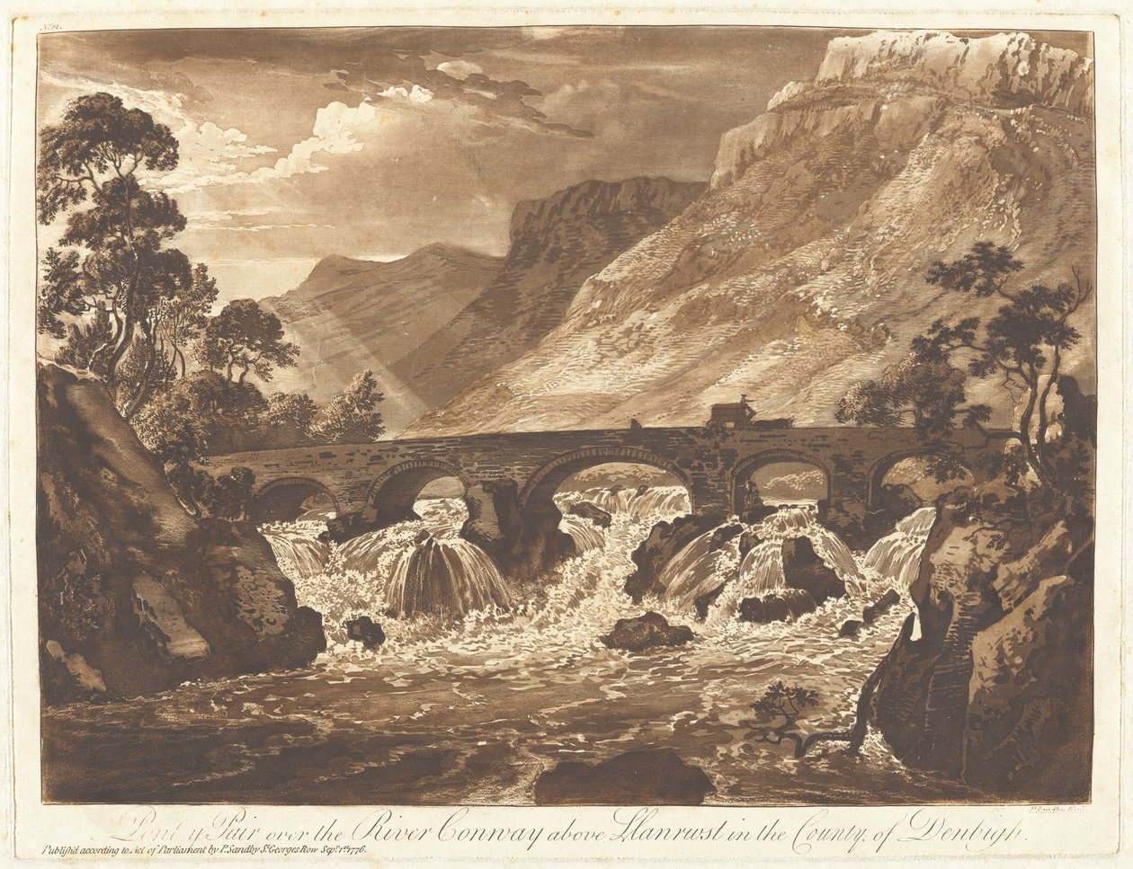 Pont-y-Pair فوق نهر كونواي فوق Llanrwst في مقاطعة Denbigh بواسطة بول ساندبي