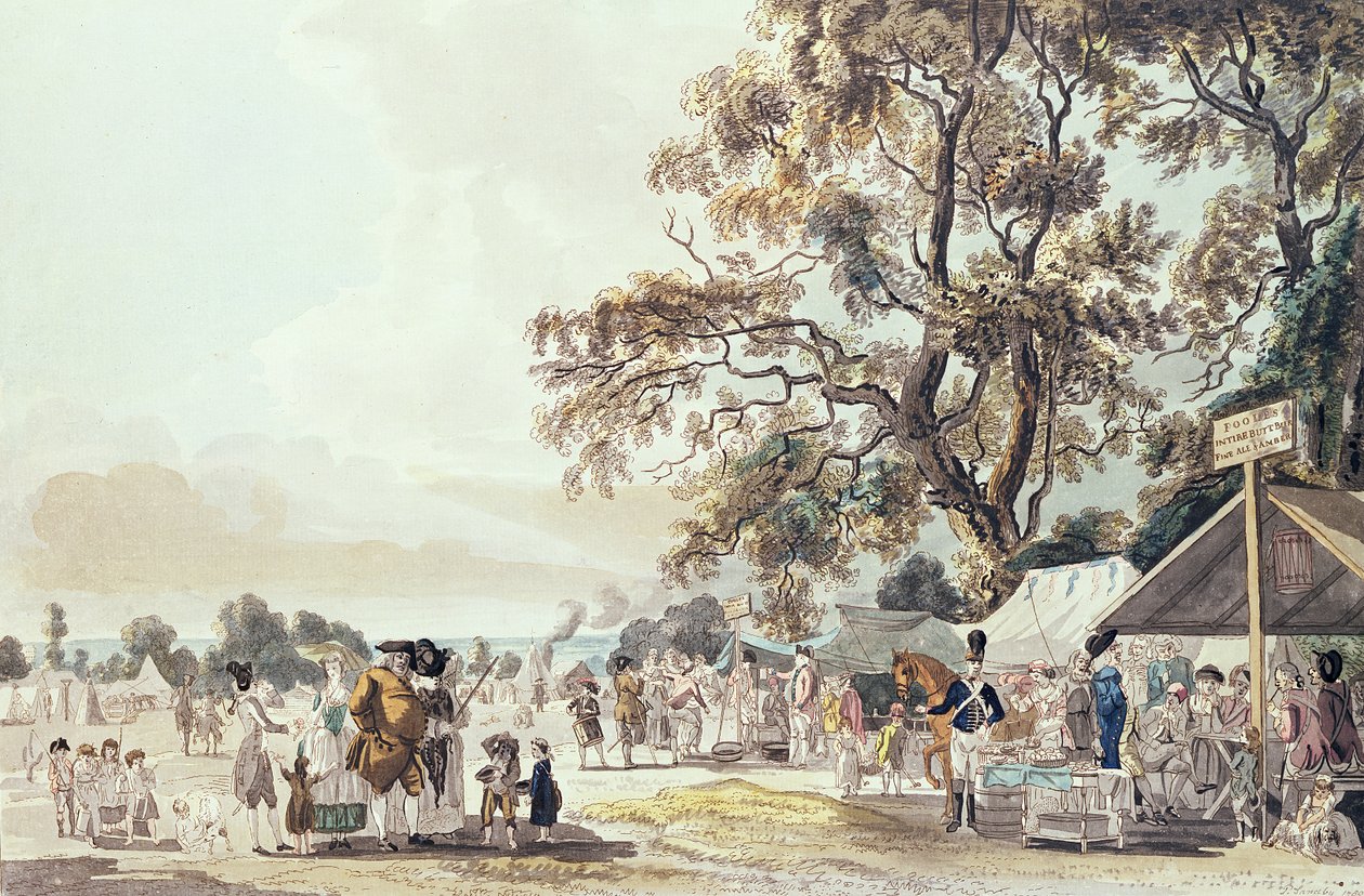 المخيم في هايد بارك ، 1780 (ألوان مائية) بواسطة بول ساندبي