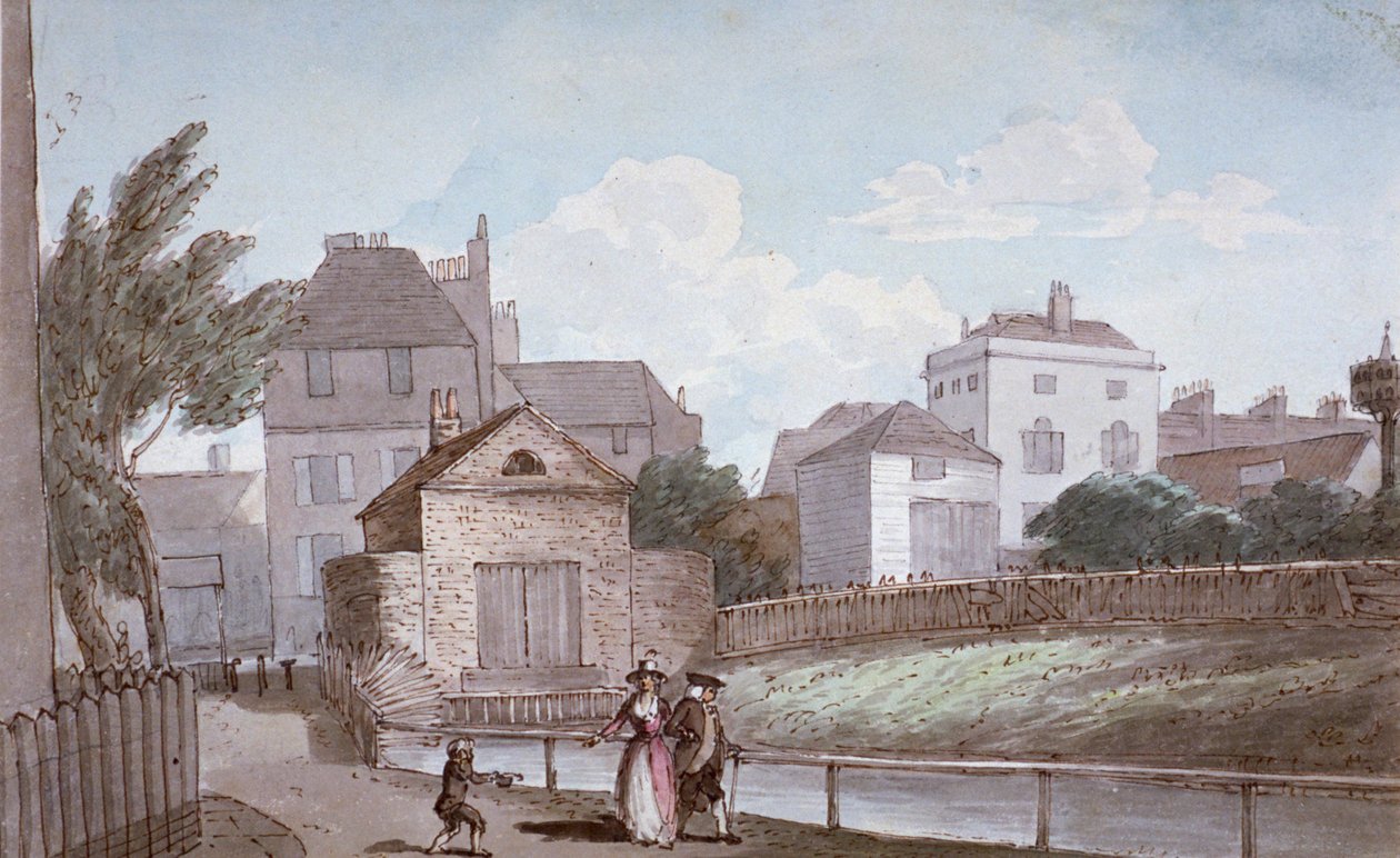 The Thatched House Inn and the New River ، إيسلينجتون ، لندن ، c1790. بواسطة بول ساندبي