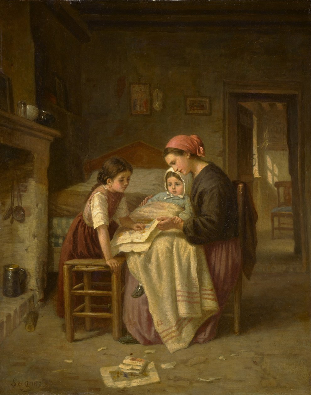 الطفل المريض ، c.1870-75 بواسطة بول سيجناك