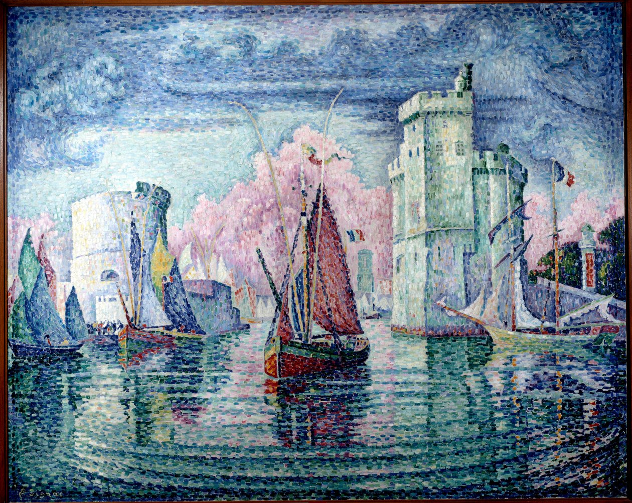 لو بورت دي لا روشيل لوحة بواسطة Paul Signac (1863-1935) 1921 صن. 1،3x1،62 م باريس ، متحف دورسيه - ميناء لاروشيل. لوحة بول سينياك (1863-1935) بواسطة بول سينياك