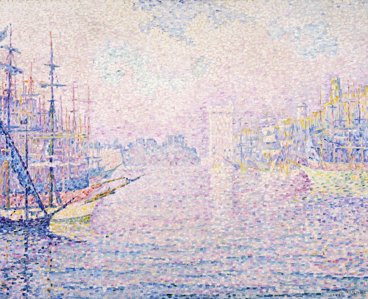ميناء مرسيليا ، ضباب الصباح ، 1906 بواسطة بول سينياك
