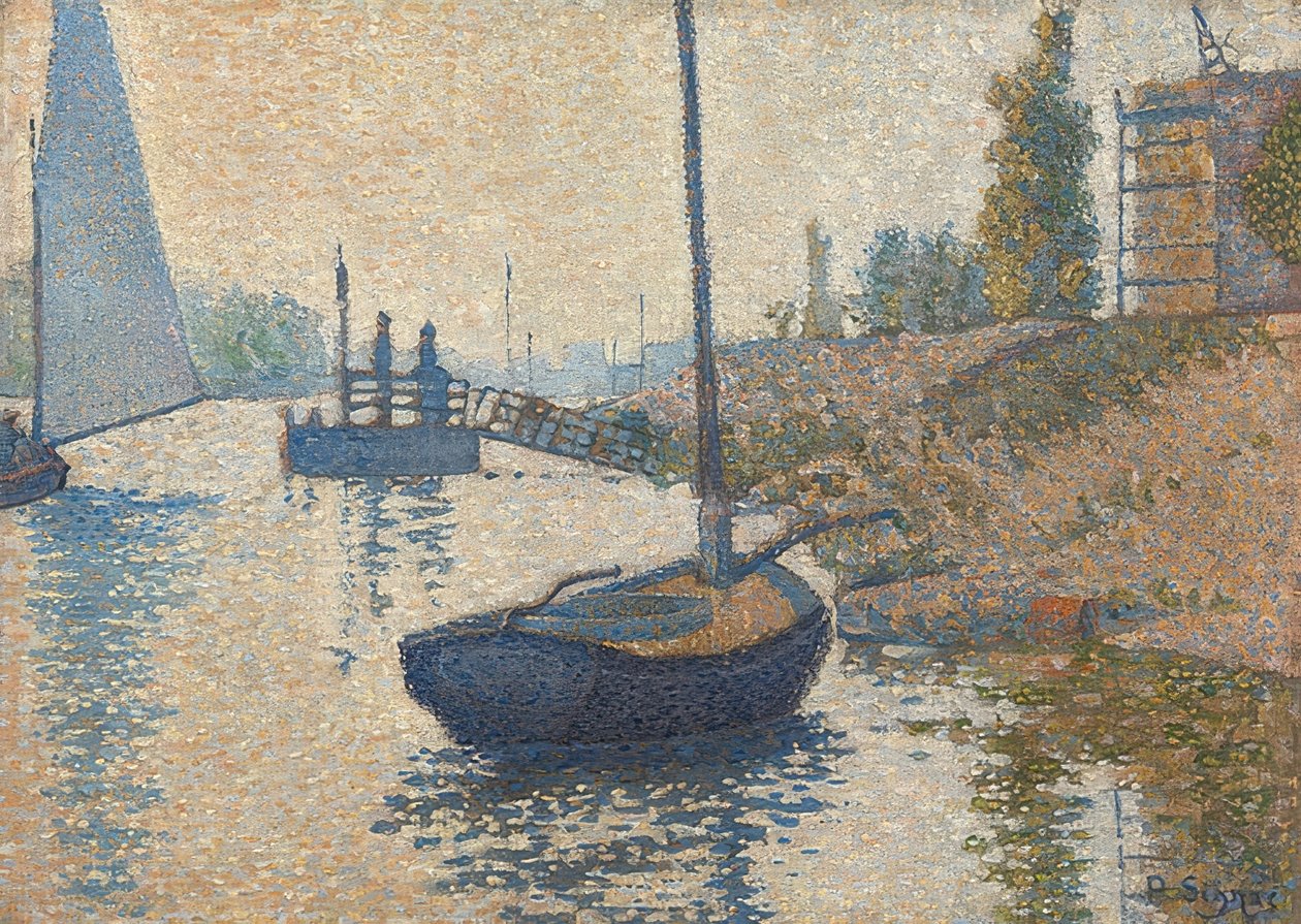 Ponton de la Félicité bei Asnières (Opus no. 143). 1886 بواسطة بول سينياك