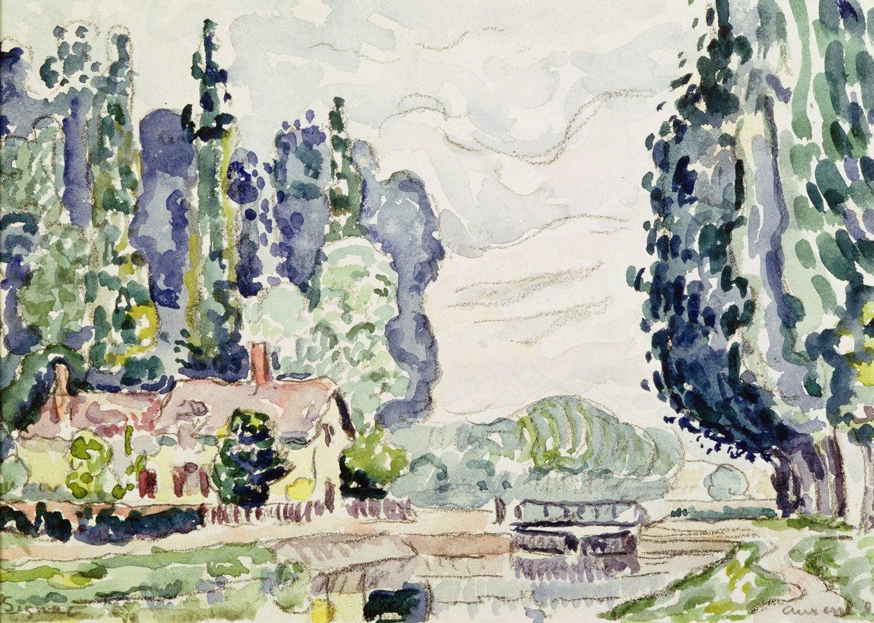 The Blue Poplars ، 1903 (قلم رصاص ومرحاض على ورق) بواسطة بول سينياك