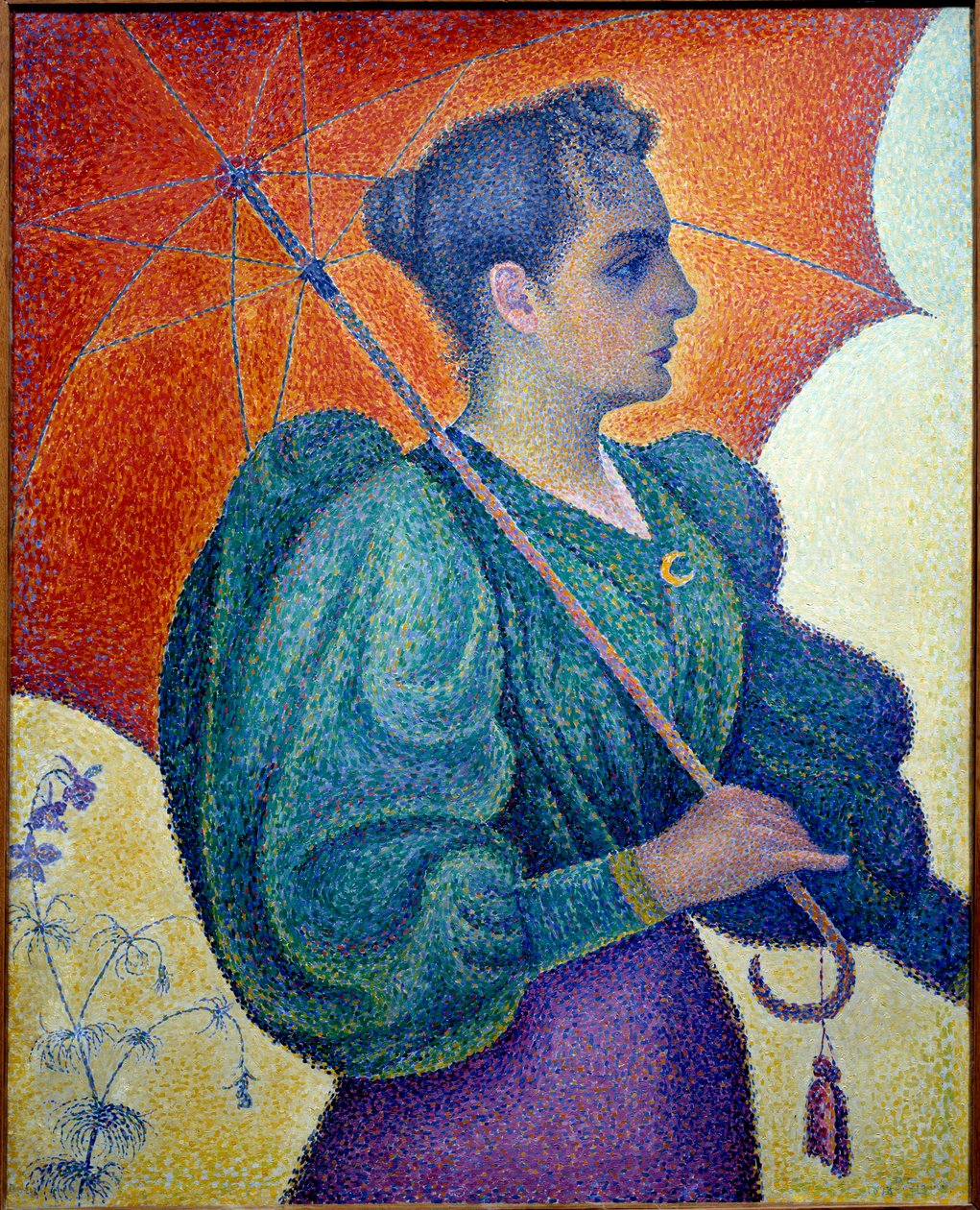 المرأة لديها المظلة. لوحة بول سيناك (1863-1935) بواسطة بول سينياك